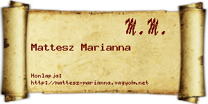 Mattesz Marianna névjegykártya